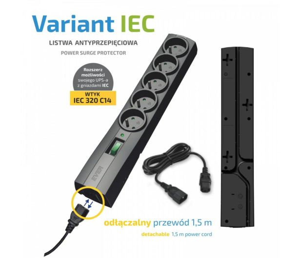Ever VARIANT - 5 gniazd, IEC, 1.5m - 538365 - zdjęcie 2